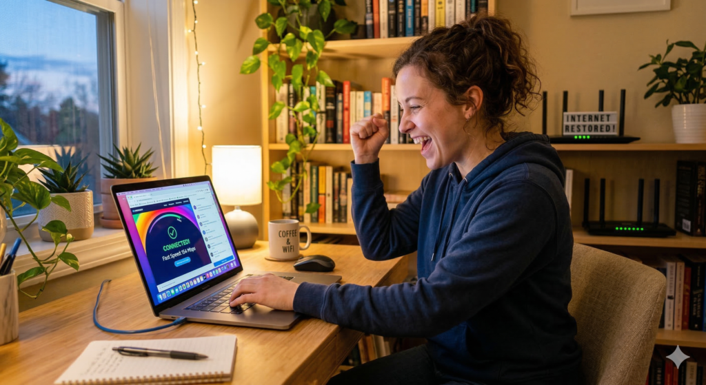 WiFi Connected but No Internet? Real Fixes That surprisingly Work 2026 WiFi connection restored successfully after fixing no internet access issue